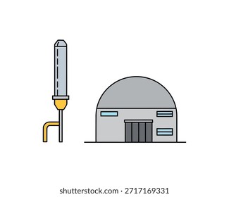 Ilustração de farol listrado vermelho clássico e branco, vetor de farol de navegação costeira náutica isolado no fundo da luz.