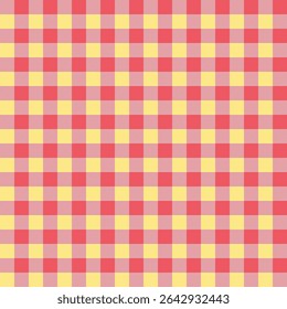 Un patrón clásico de cuadros de jengibre rojo y amarillo o franela, a menudo asociado con mantas de picnic, manteles y textiles acogedores.