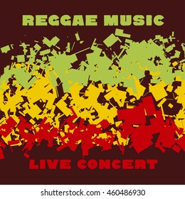classic reggae color music background. Jamaica poster vector illustration
