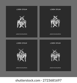 Classic religious template poster, flyer, invitation card set with apostle's symbols
