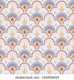 classic repeating tile ornament with petals and dots