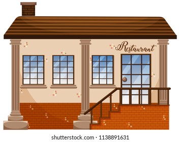 A classic restaurant building illustration