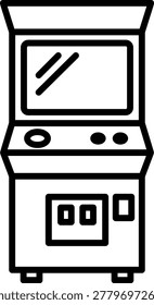 Classic Retro Arcade Cabinet Gaming Line Icon
