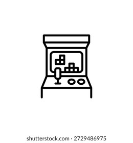 Klassische Retro Arcade Video Spiel Maschine Gliederungssymbol Design