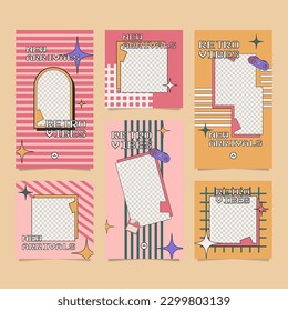 Classic retro banners template. Editable photo placeholder for social media promotion.