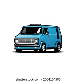 Classic Retro Camper Van Isolated Vector