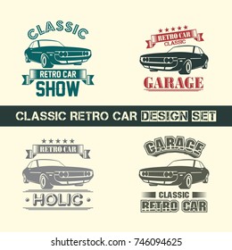 classic retro car badge logo for t shirt