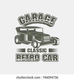 classic retro car badge logo for t shirt