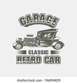 classic retro car badge logo for t shirt