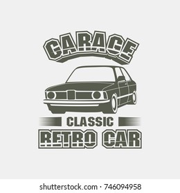 classic retro car badge logo for t shirt
