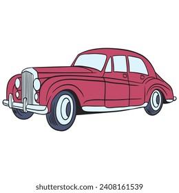 Classic Retro Car Hand-drawn Illustration
