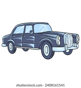 Classic Retro Car Hand-drawn Illustration