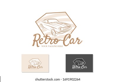 Classic Retro Car Logo Concept. Suitable for Racing Team, Car Repair, Sport, Sparepart Shop, and Other Automotive Business Logo.