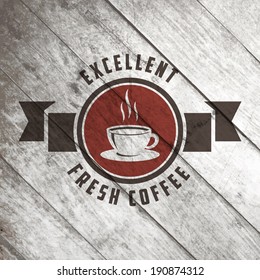 classic retro coffee vector sticker on the mature wood texture coffee classical product bean traditional isolated timber cafe mature mark senior employment luxurious letterpress latte aged cup art tur