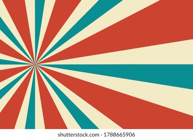 classic retro colors sunbust rays background design