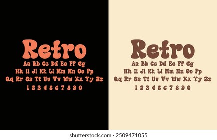 Classic retro font alphabet with a nostalgic vibe. Perfect for vintage-inspired designs, branding, and posters, bringing a timeless, stylish flair to your projects