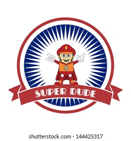 classic retro label of happy kid