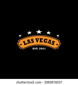 Classic retro Las Vegas sign. Simple modern flat vector style illustration.