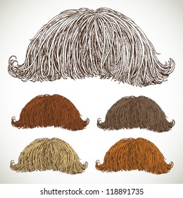 Classic retro lush mustache set