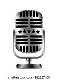 Classic retro microphone icon on white background