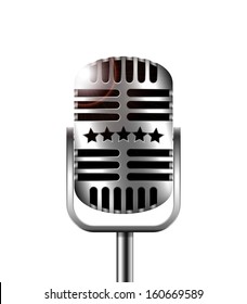 Classic retro microphone on a white background