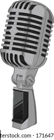 Classic retro microphone silver vector