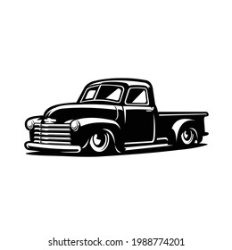 Classic Retro Pickup Truck vector Isolated