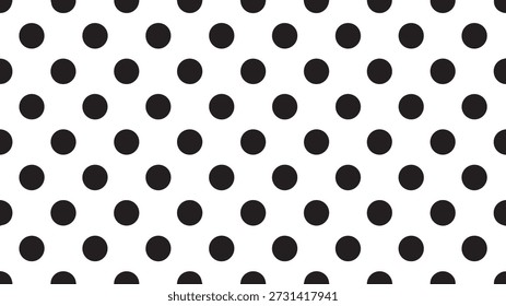 Textura de lunares retro clásico, Vector blanco y negro sin costuras para la moda nostálgica y el arte.