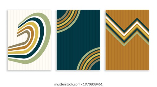 classic retro poster lines set banners