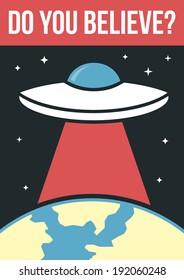 Classic Retro Poster - UFO theme