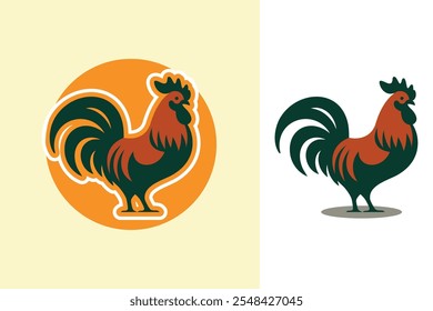 Classic Retro Rooster Logo | Vintage Farm Animal Illustration for Branding and Merchandise