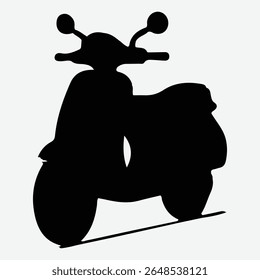 Classic retro scooter with double rearview mirrors