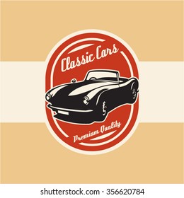 Classic retro sports car label