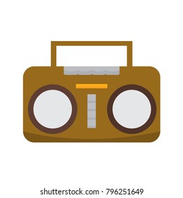Classic Retro Stereo Tape Radio Vector Illustration Graphic