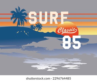 Klassischer Retro Surf Sun Vektor