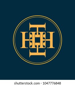 classic and retro symmetrical style initial monogram logo