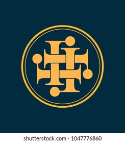 classic and retro symmetrical style initial monogram logo