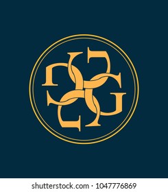 classic and retro symmetrical style initial monogram logo