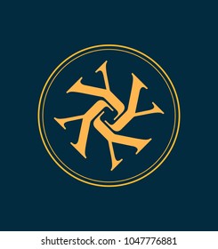 classic and retro symmetrical style initial monogram logo