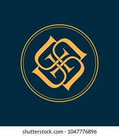classic and retro symmetrical style initial monogram logo