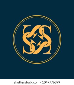classic and retro symmetrical style initial monogram logo