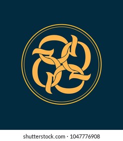 classic and retro symmetrical style initial monogram logo