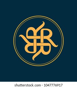 classic and retro symmetrical style initial monogram logo