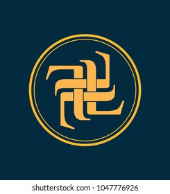 classic and retro symmetrical style initial monogram logo