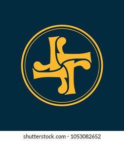 classic and retro symmetrical style initial monogram logo