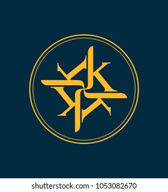 classic and retro symmetrical style initial monogram logo