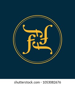 classic and retro symmetrical style initial monogram logo