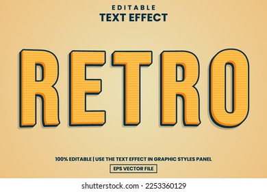 Classic retro text style, editable text effect template vector illustration