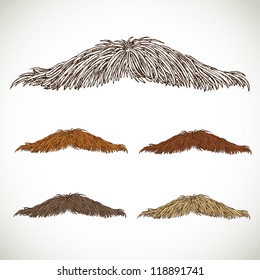 Classic retro thin mustache set