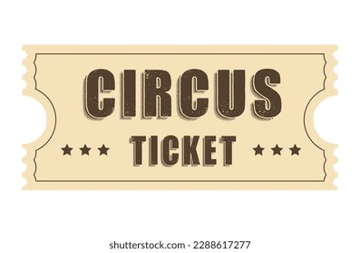 Classic retro ticket for cinema, circus, movie, theatre, cruise, concert and other events. Old vintage style in pastel colors. 